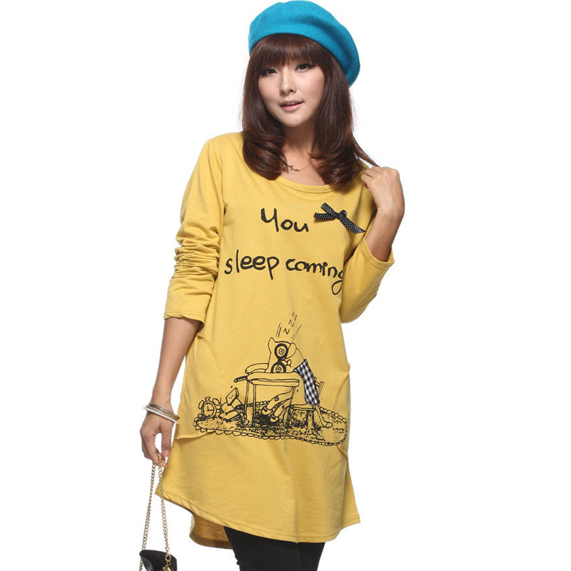Maternity clothing autumn top maternity long-sleeve T-shirt maternity long design loose long-sleeve T-shirt