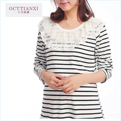 Maternity clothing autumn top maternity T-shirt long-sleeve sweater basic shirt tx9035