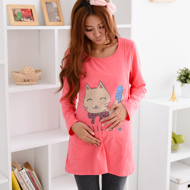 Maternity clothing autumn top maternity top cotton maternity long-sleeve T-shirt spring and autumn top