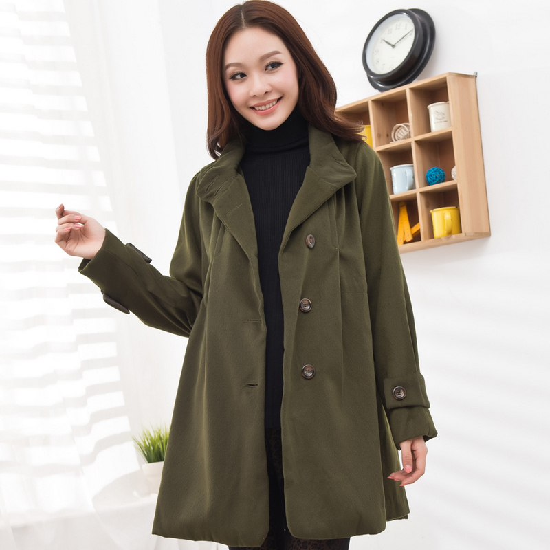 Maternity clothing autumn trench woolen thickening maternity outerwear maternity top trench free shipping dropshipping