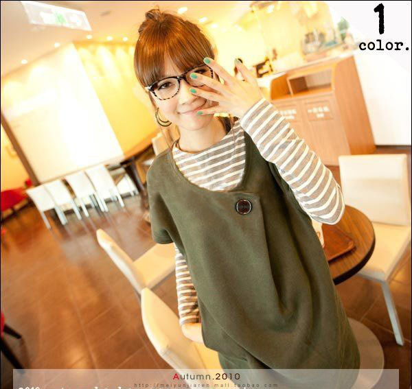 Maternity clothing autumn twinset maternity t-shirt stripe t-shirt short-sleeve combination maternity top 6006