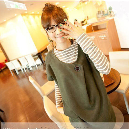 Maternity clothing autumn twinset stripe o-neck maternity t-shirt dress maternity autumn top
