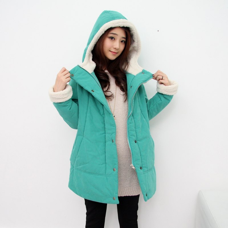 Maternity clothing berber fleece cotton pressure thickening maternity wadded jacket cotton-padded jacket outerwear winter 1028