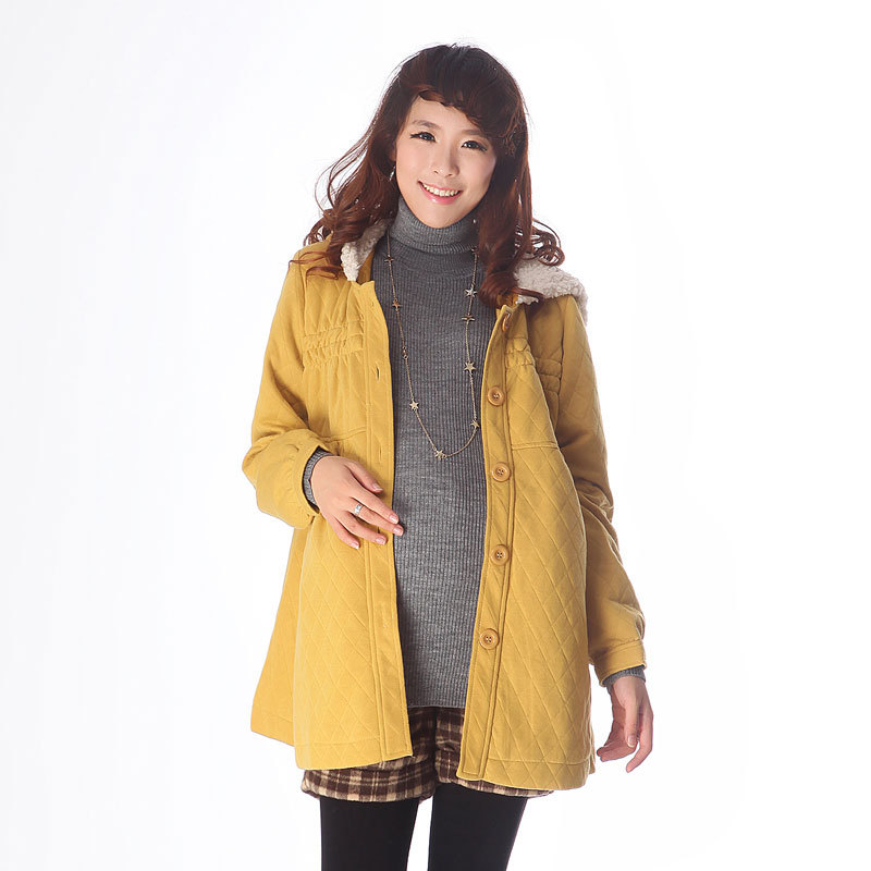Maternity clothing brief fashion cotton-padded with a hood outerwear casual thermal cotton top