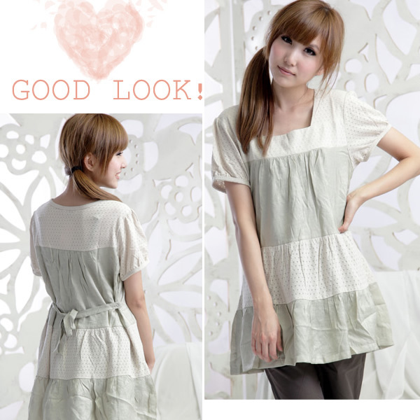 Maternity clothing cake style sweet paragraph top clothing maternity top t-shirt 1162