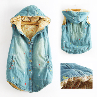 Maternity clothing casual top winter thickening maternity vest fashion plus size denim cotton maternity outerwear