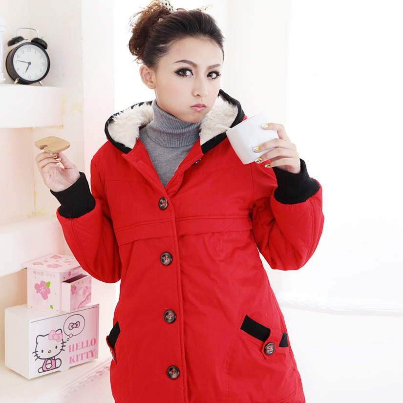 Maternity clothing  cotton-padded jacket  winter outerwear wadded jacket  wadded jacket thickening free shipping