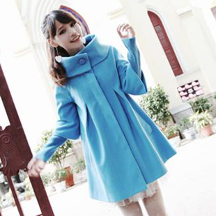 Maternity clothing detachable wool woolen cashmere overcoat large lapel solid color outerwear loose plus size