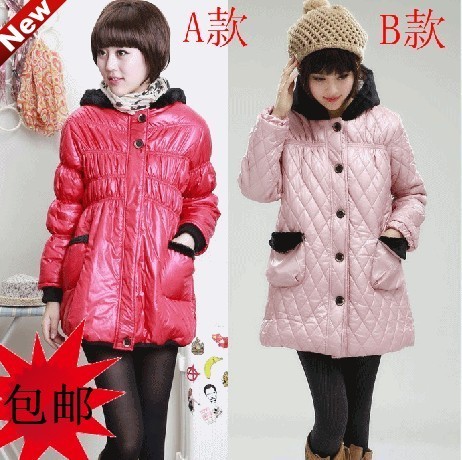 Maternity clothing dimond plaid cotton-padded jacket outerwear thickening maternity wadded jacket cotton-padded jacket