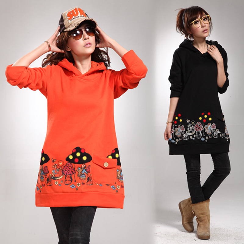 Maternity   clothing fashion loose pattern print fleece  sweatshirt top  1S