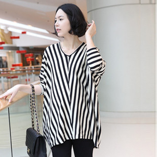 Maternity clothing fashion stripe top t-shirt  clothes free shipping
