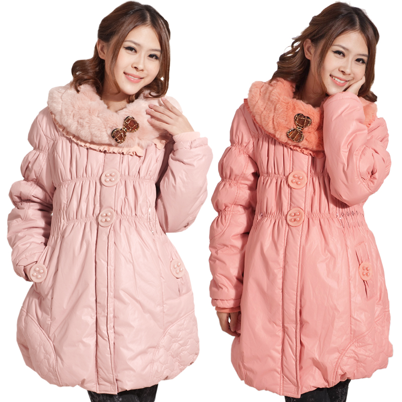 Maternity clothing fashion wadded jacket winter thermal casual maternity cotton-padded jacket with a hood plus size winter