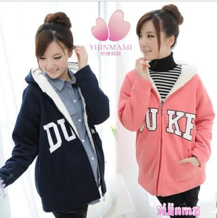 Maternity clothing fashionable casual berber fleece thickening maternity wadded jacket outerwear maternity thickening top