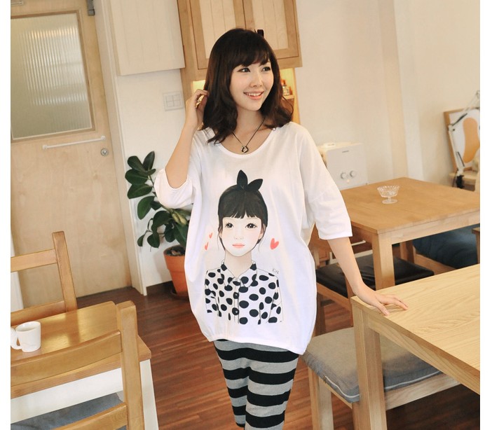 Maternity clothing headband girl 100% cotton maternity top fashion maternity t-shirt summer
