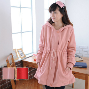Maternity clothing maternity autumn and winter wadded jacket with a hood top outerwear drawstring maternity outerwear maternity