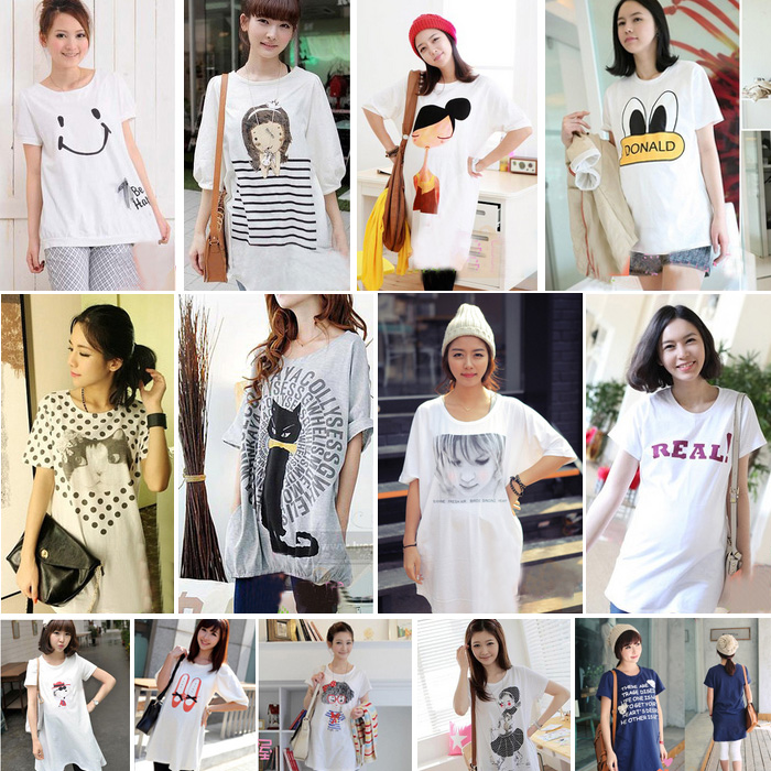 Maternity clothing maternity fashion loose short-sleeve T-shirt long design maternity top one-piece dress xyc988