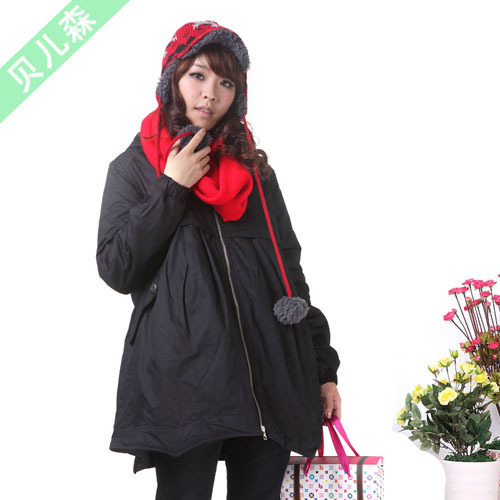 Maternity clothing maternity lengthen wadded jacket two-color 106002