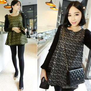 Maternity clothing maternity loose bronzier top fashion maternity one-piece dress maternity autumn and winter