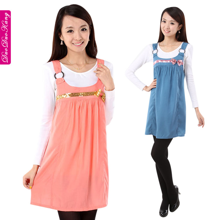 Maternity clothing maternity one-piece dress vest one-piece dress maternity winter autumn 6305