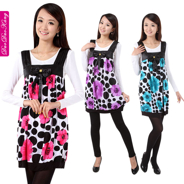 Maternity clothing maternity one-piece dress vest one-piece dress maternity winter autumn 6307