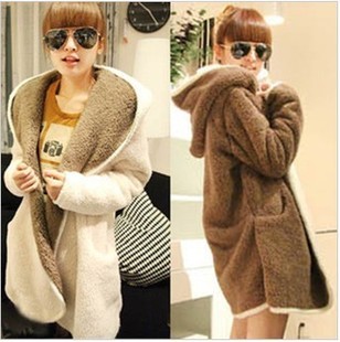 Maternity clothing maternity outerwear reversible maternity wool overcoat cardigan with a hood thermal overcoat