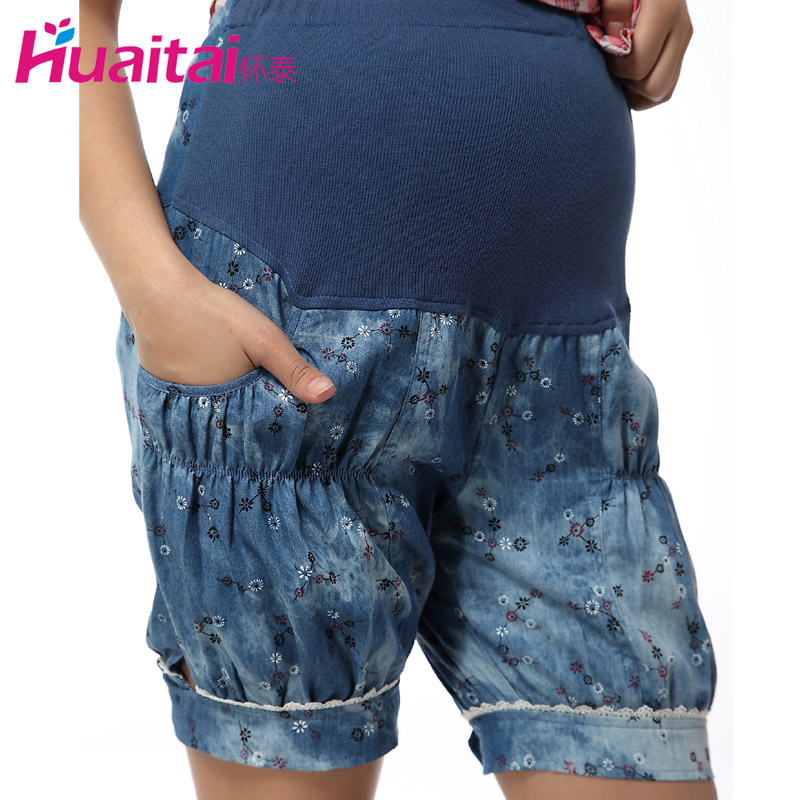 Maternity clothing maternity pants maternity shorts print shorts faux denim