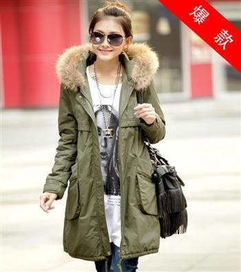Maternity clothing maternity raccoon fur medium-long thickening trench maternity hooded clothes wadded jacket cotton-padded