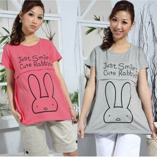 Maternity clothing maternity short-sleeve top t-shirt women clothing maternity nursing clothes 100% cotton summer paragraph 0507