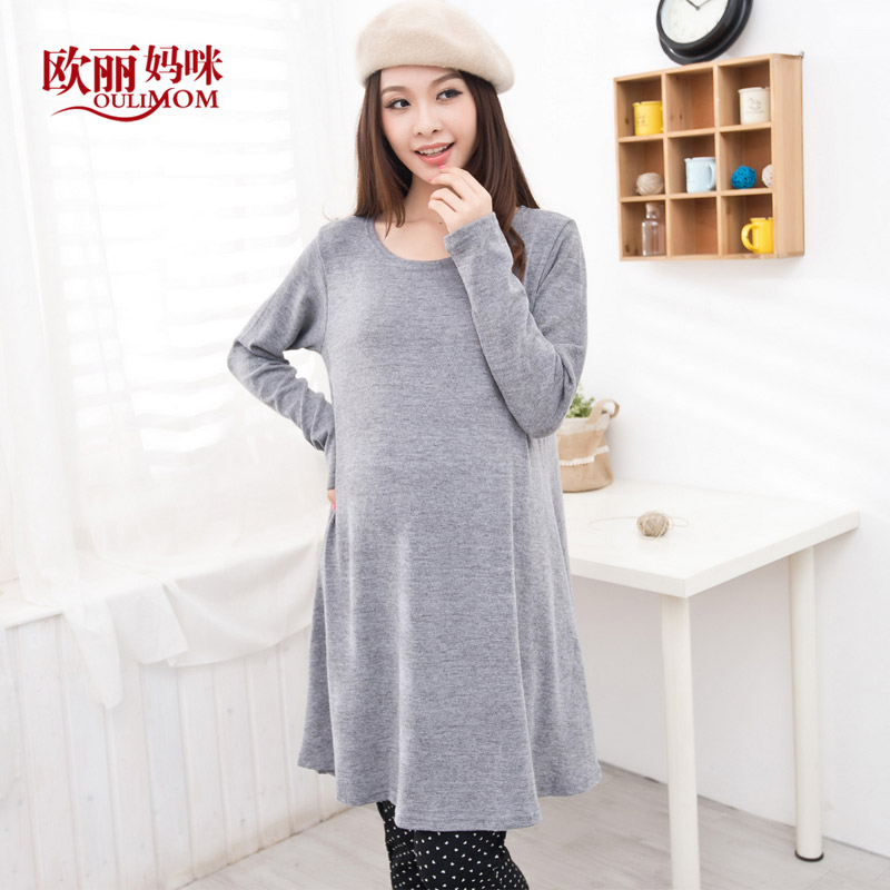 Maternity clothing maternity sweater top lace back fashion maternity sweater one-piece dress