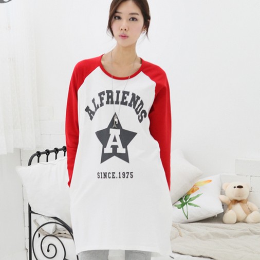 Maternity clothing maternity top autumn maternity top fashion maternity t-shirt nursing loading loose 100% cotton