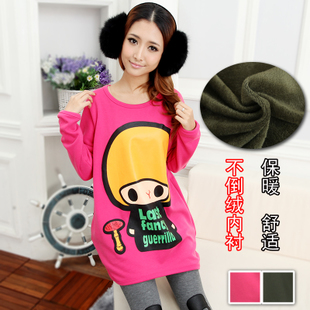 Maternity clothing maternity velvet long-sleeve t-shirt fashion mushroom baby maternity sweatshirt dress spring