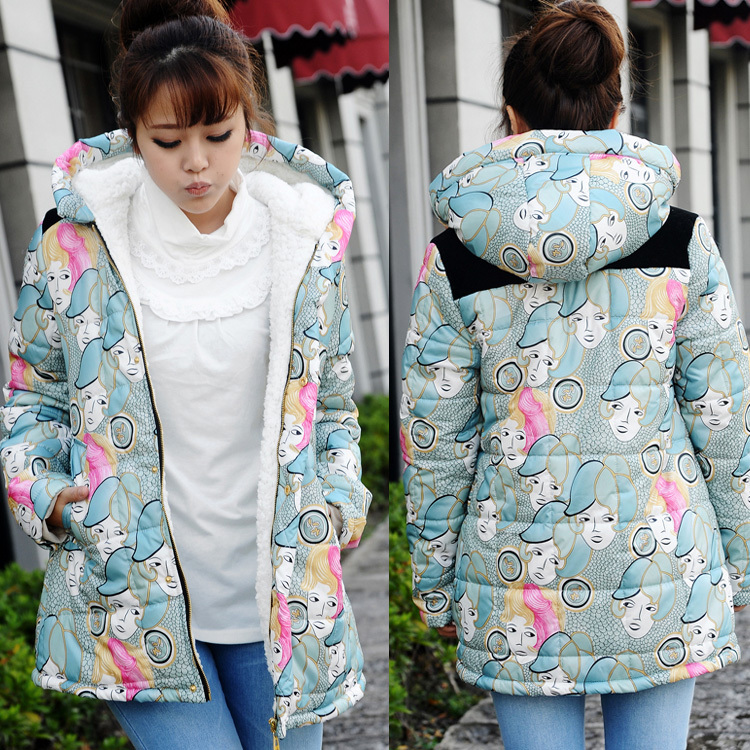 Maternity clothing maternity wadded jacket maternity winter berber fleece maternity cotton-padded jacket head portrait maternity