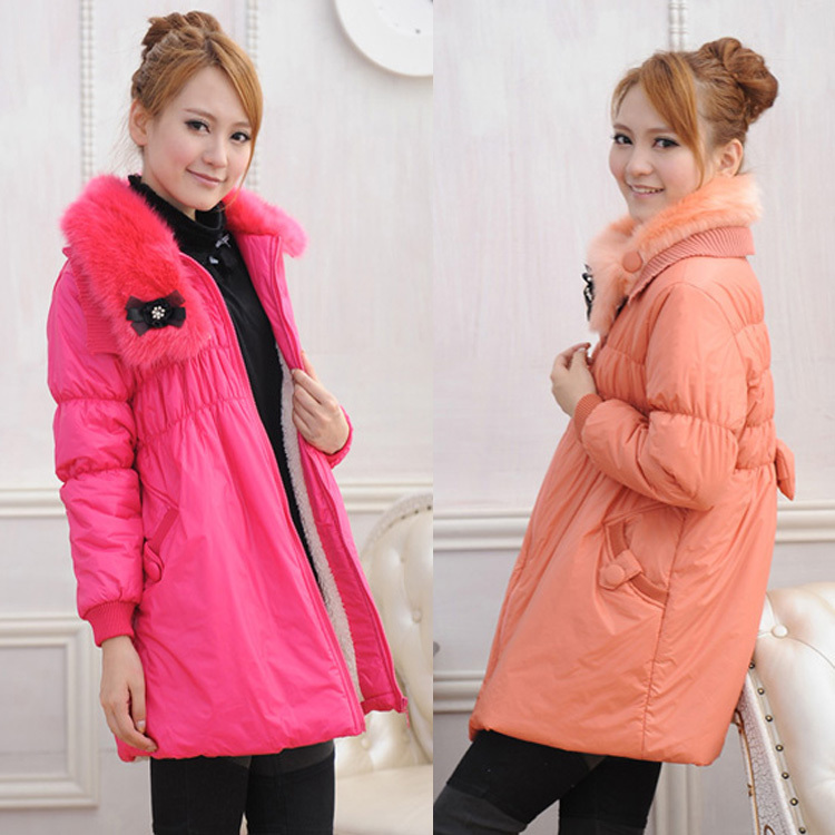 Maternity clothing maternity wadded jacket maternity winter berber fleece outerwear thermal maternity turn-down collar -181