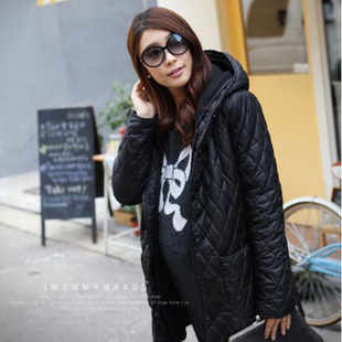 Maternity clothing maternity wadded jacket windproof waterproof maternity clothing winter black Emboss cotton-padded jacket