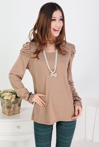 Maternity clothing new arrival spring fashion maternity low o-neck basic shirt maternity knitted top