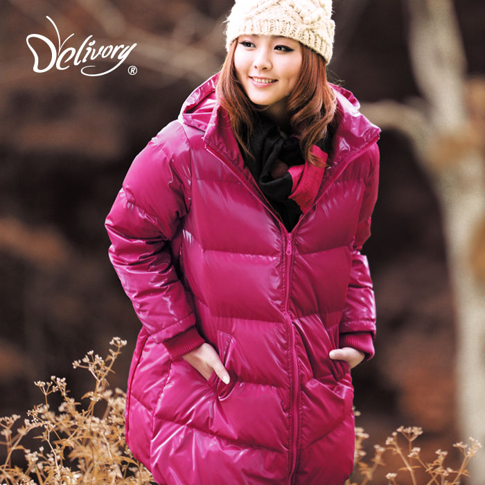 Maternity clothing outerwear autumn and winter down coat thickening medium-long hooded maternity down coat