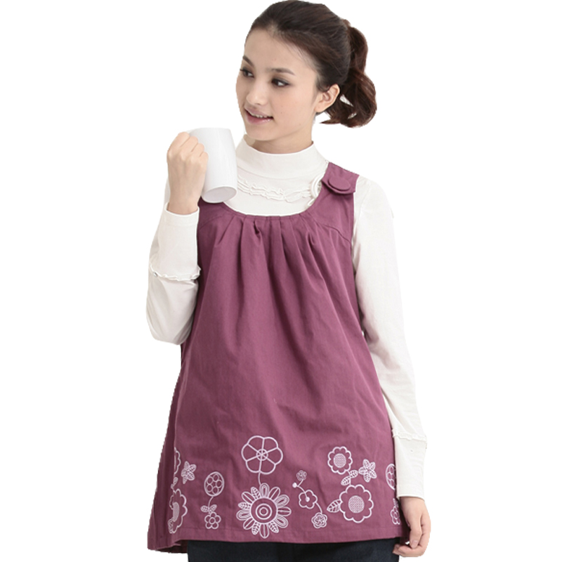 Maternity clothing radiation-resistant vest embroidered hemline f6063