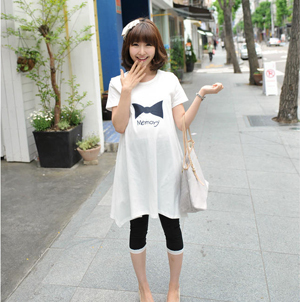 Maternity clothing set hot-selling bow long design t-shirt dress maternity t-shirt maternity one-piece dress