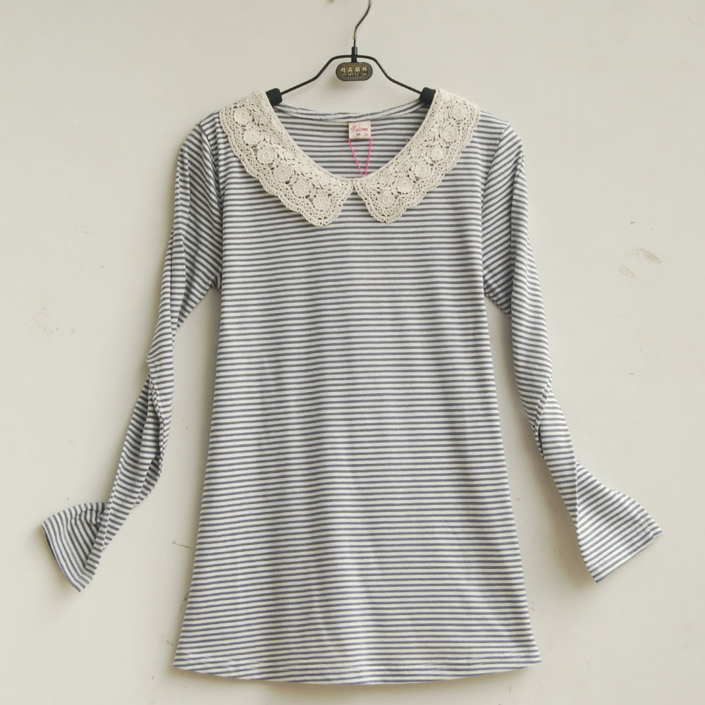 Maternity clothing spring 265181 vintage laciness maternity basic shirt - top t-shirt