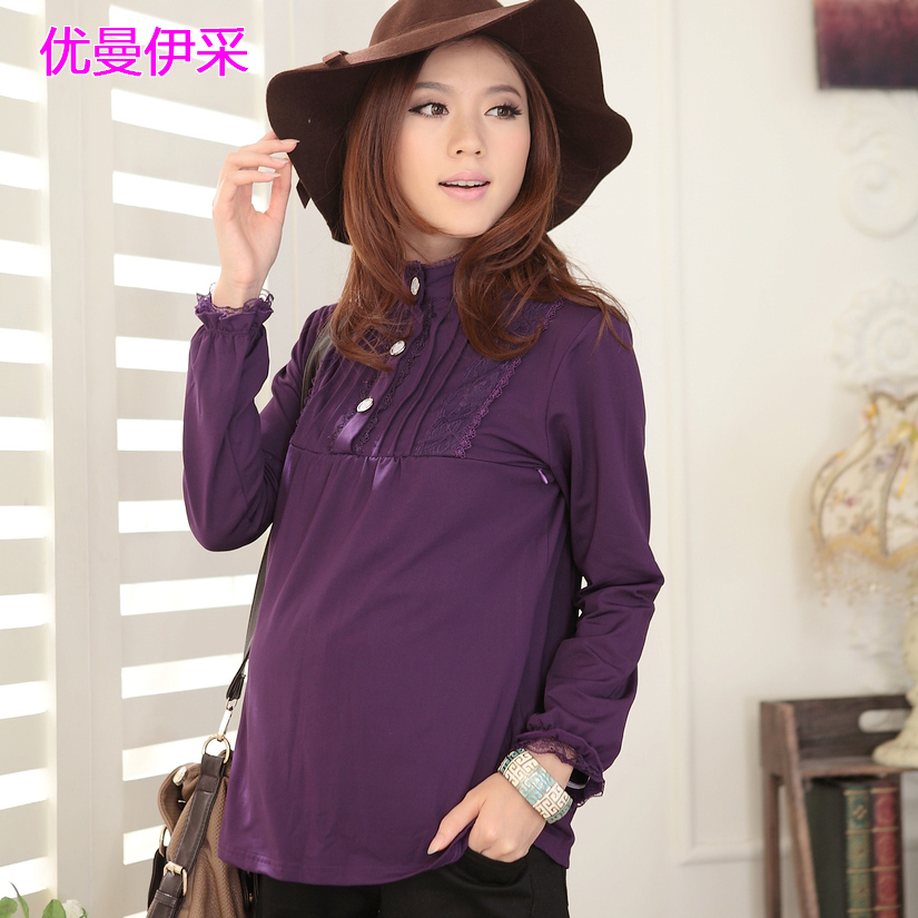 Maternity clothing spring all-match lace basic shirt basic shirt long-sleeve shirt t-shirt
