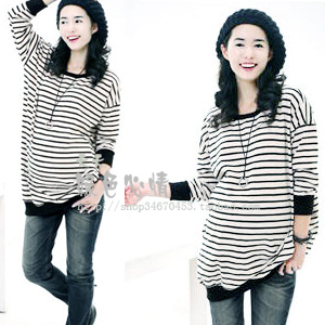 Maternity clothing spring and autumn 8380 stripe maternity outerwear maternity t-shirt fashion