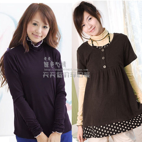 Maternity clothing spring and autumn all-match maternity basic shirt maternity top 8139