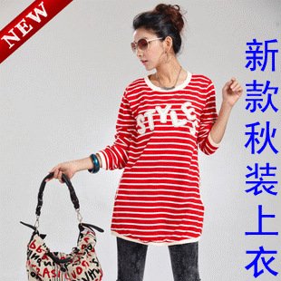 Maternity clothing spring and autumn comfortable maternity top fashion letter stripe maternity long-sleeve T-shirt t612
