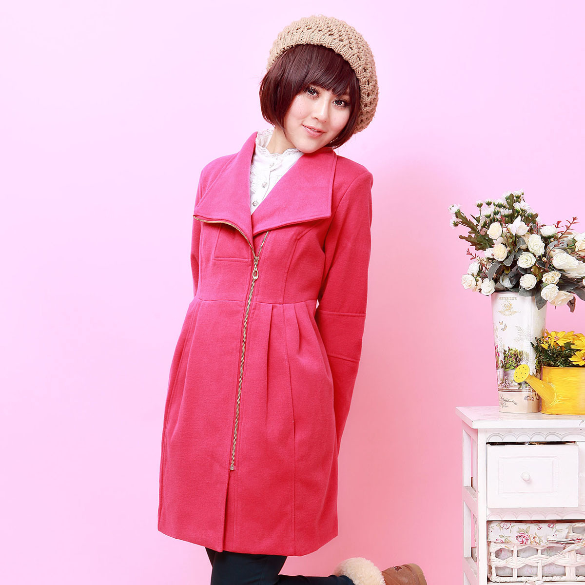 Maternity clothing spring and autumn fashion wool coat maternity autumn and winter overcoat