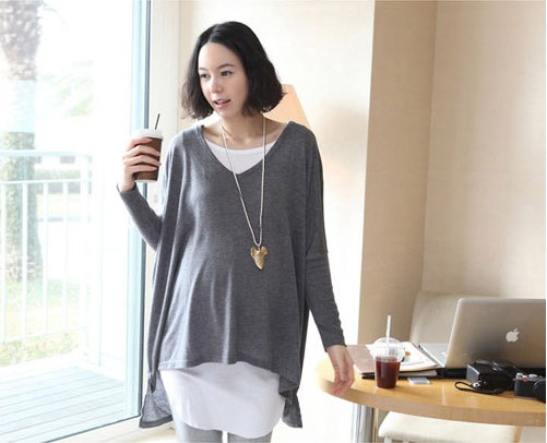Maternity clothing spring and autumn maternity long-sleeve top maternity basic maternity shirt twinset t-shirt