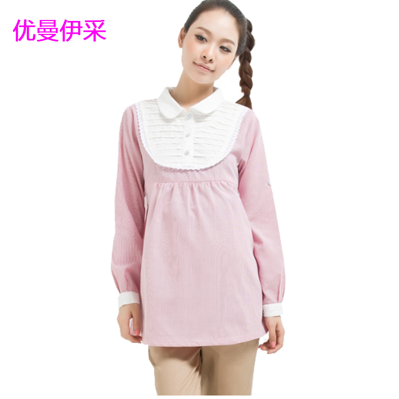 Maternity clothing spring and autumn shirt maternity top fashion long-sleeve nursing clothing nursing clothes