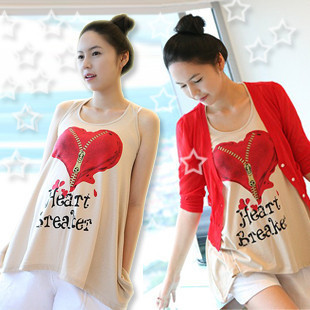 Maternity clothing spring and summer autumn vest outerwear maternity set red vest antenatal postpartum clothes BB7 shop