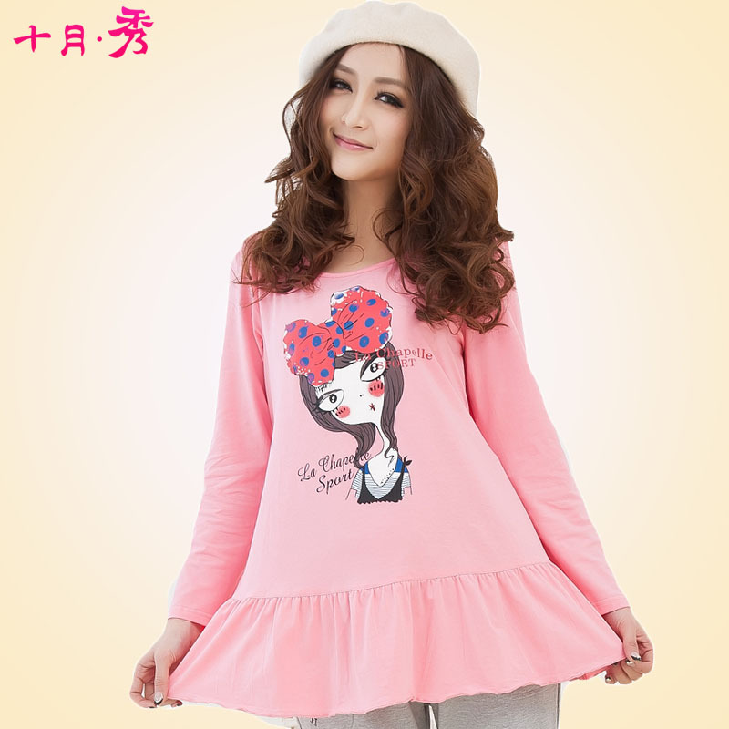 Maternity clothing spring and summer maternity top lady casual maternity t-shirt 9327