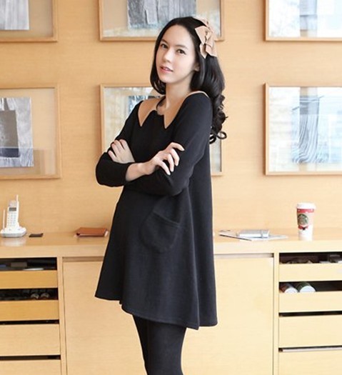 Maternity clothing spring fashion maternity t-shirt one-piece dress top basic