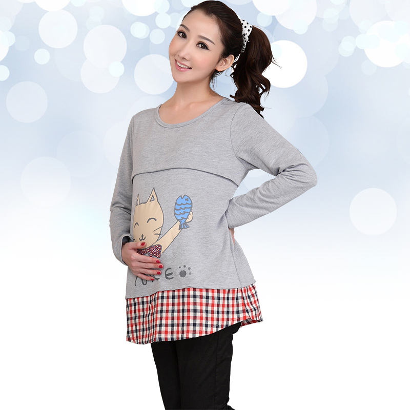 Maternity clothing spring maternity top maternity nursing loading cartoon graphic patterns maternity spring top